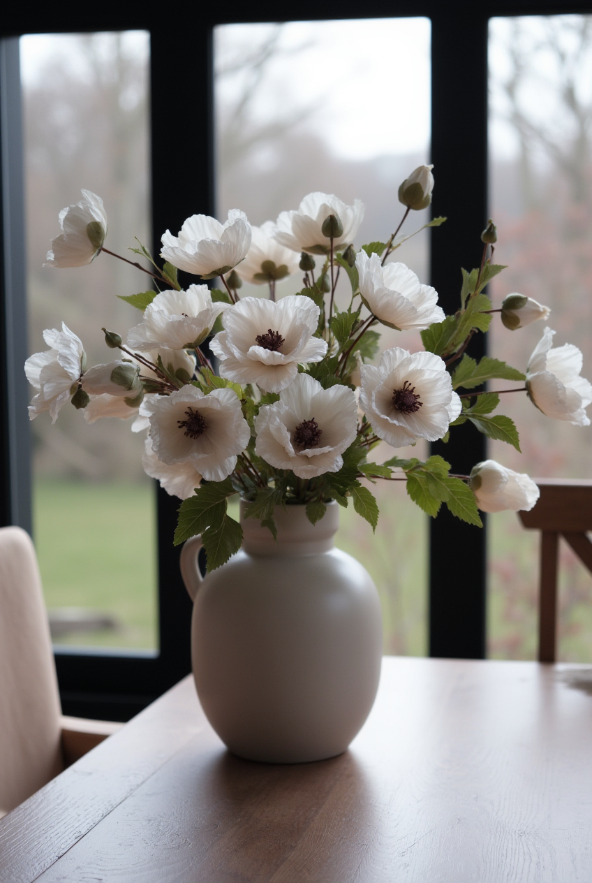 Faux Poppy Stem - Dark Obscura 70 cm